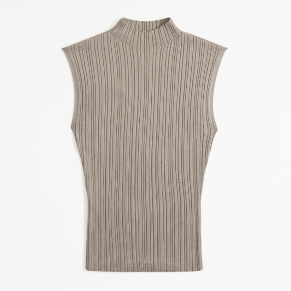 Abercrombie Shell Sweater Top Taupe